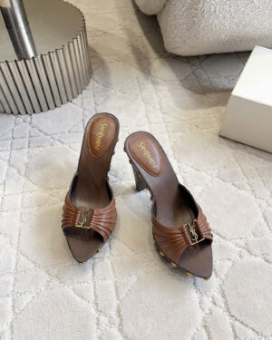 Saint Laurent Leather Babylone Clog Mules 12cm