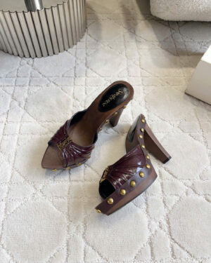 Saint Laurent Leather Babylone Clog Mules 12cm