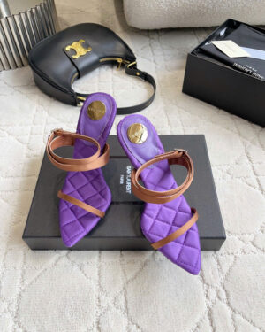 Saint Laurent Heeled Sandals in Satin Crepe 10.5cm