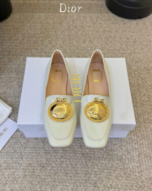 Dior Médaillon Buckle Loafer Black Lambskin Women's Shoes