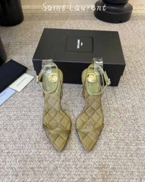 Saint Laurent Heeled Sandals in Satin Crepe 10.5cm