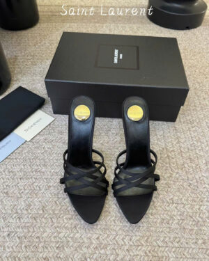 Saint Laurent Heeled Sandals in Satin Crepe 10.5cm