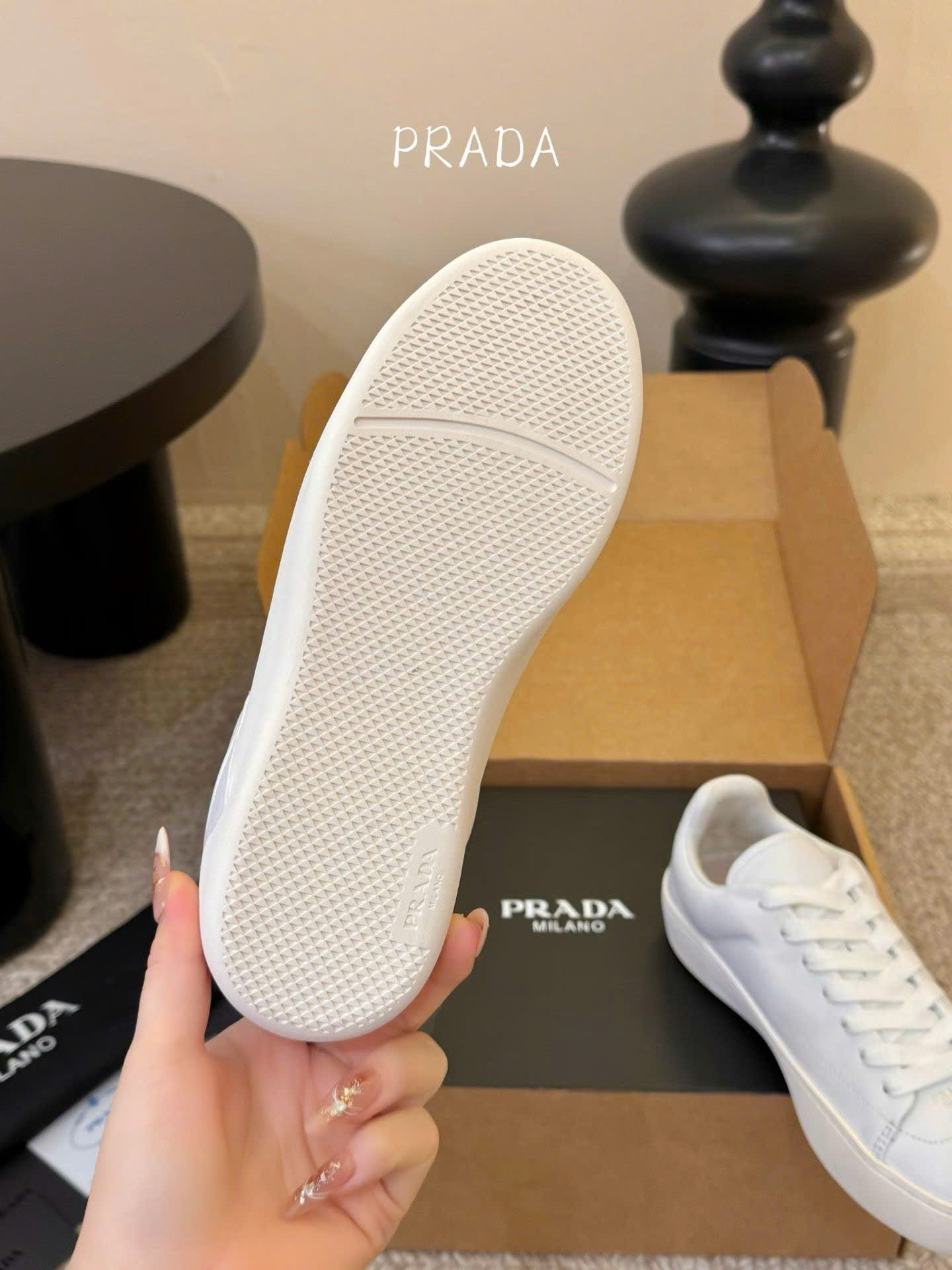Prada Court Leather Sneaker Unisex Shoes - Image 2