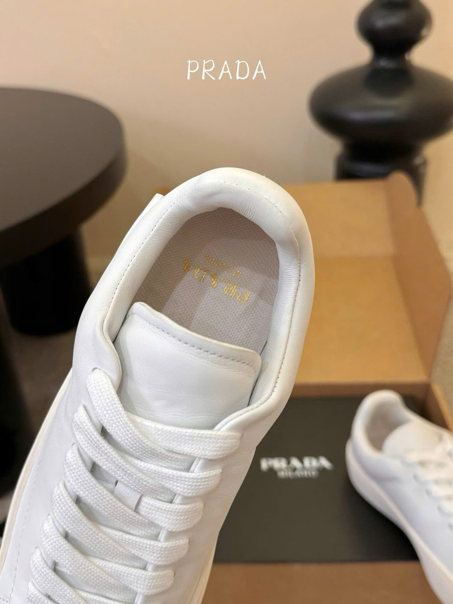 Prada Court Leather Sneaker Unisex Shoes - Image 3