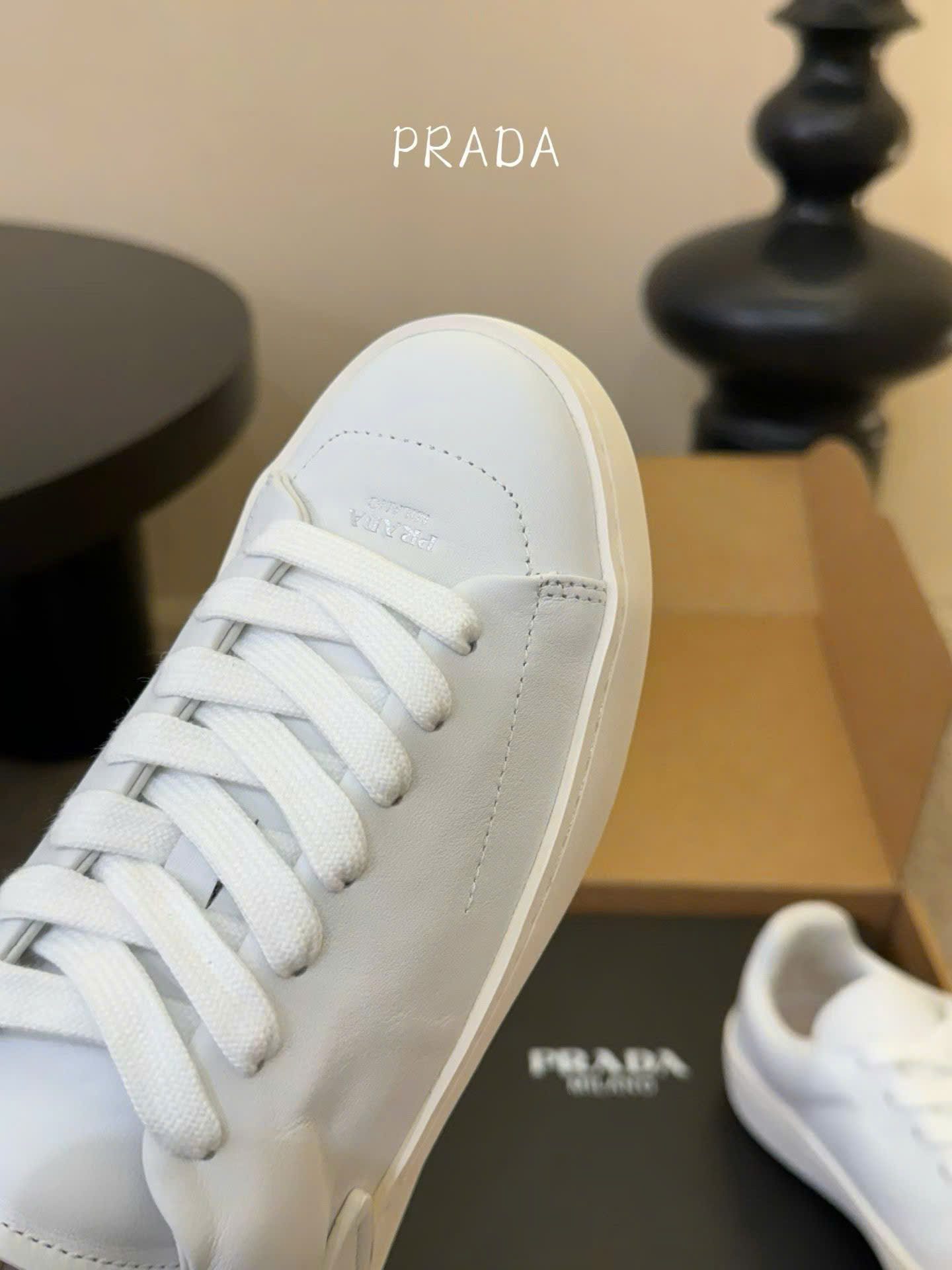 Prada Court Leather Sneaker Unisex Shoes - Image 4