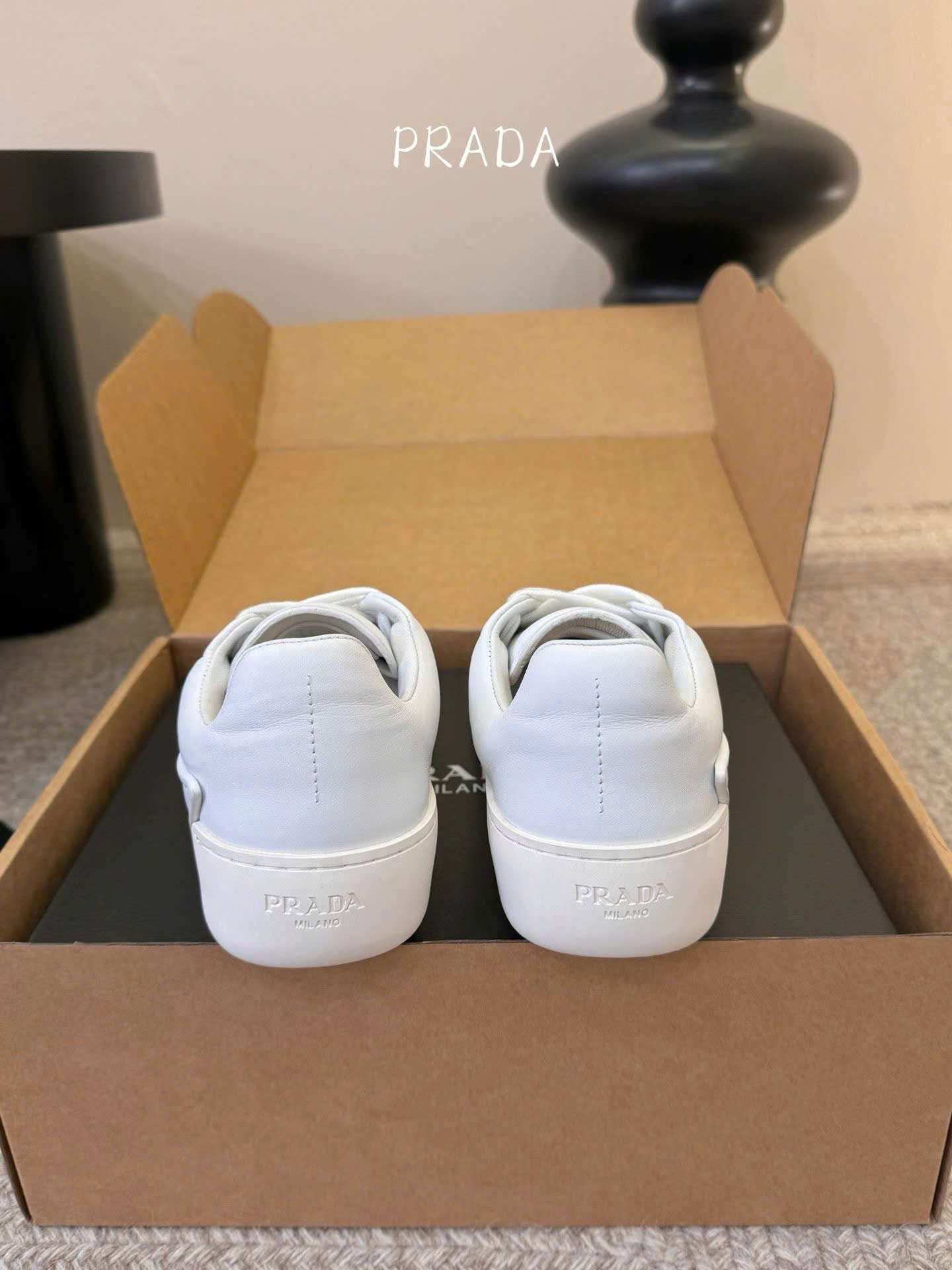Prada Court Leather Sneaker Unisex Shoes - Image 5