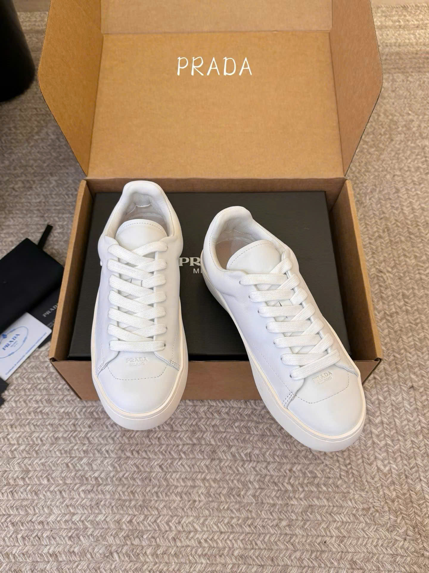 Prada Court Leather Sneaker Unisex Shoes - Image 7