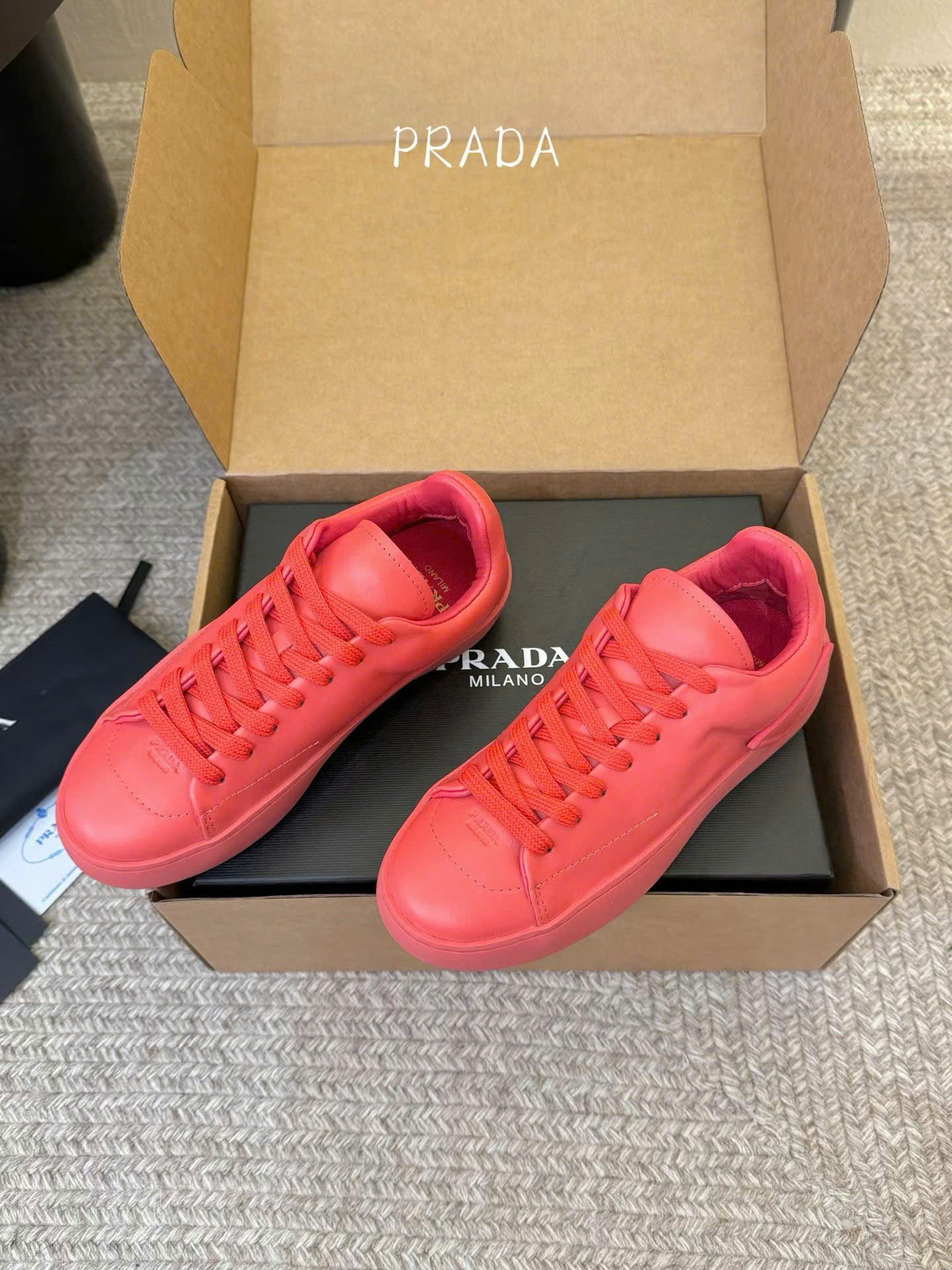 Prada Court Leather Sneaker Unisex Shoes - Image 2