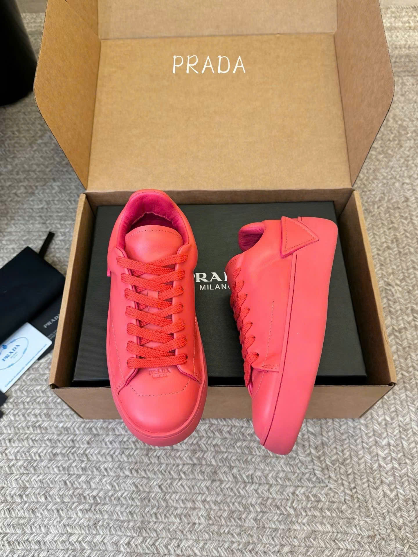 Prada Court Leather Sneaker Unisex Shoes - Image 5