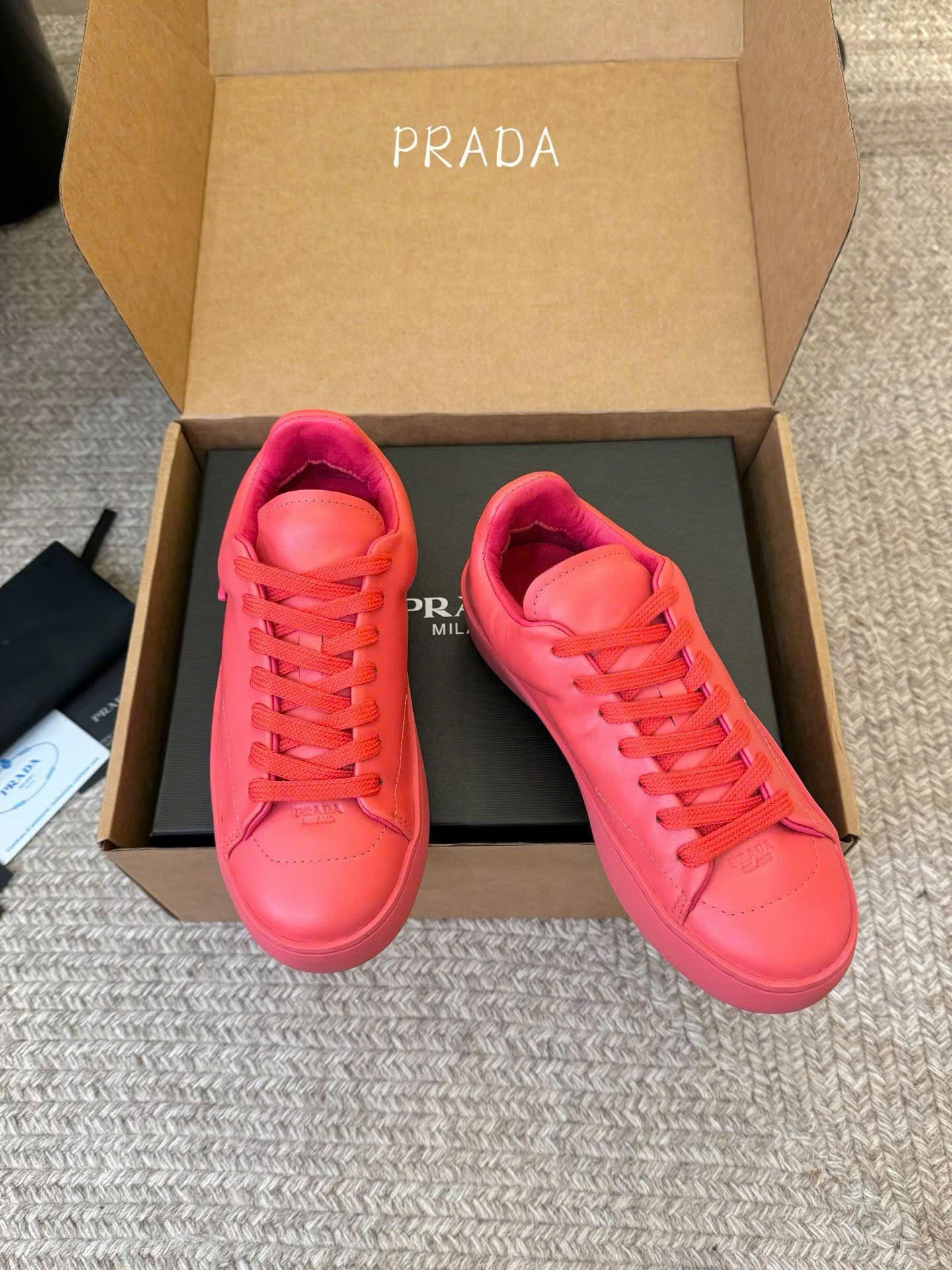 Prada Court Leather Sneaker Unisex Shoes - Image 6