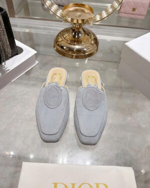 Dior Médaillon Mule Khaki Suede Goatskin