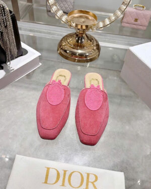 Dior Médaillon Mule Khaki Suede Goatskin