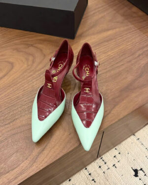 Chanel Mary Janes - Crocodile Embossed Patent Calfskin