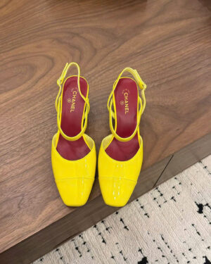 Chanel Leather Slingback Shoes 6.5cm