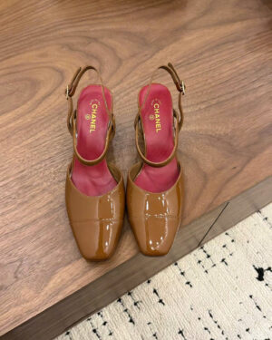 Chanel Leather Slingback Shoes 6.5cm