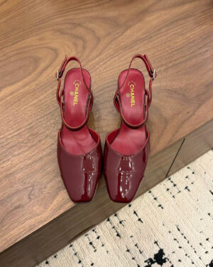 Chanel Leather Slingback Shoes 6.5cm