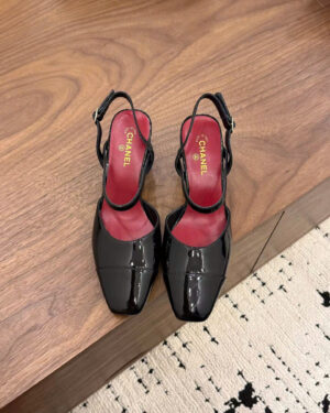 Chanel Leather Slingback Shoes 6.5cm