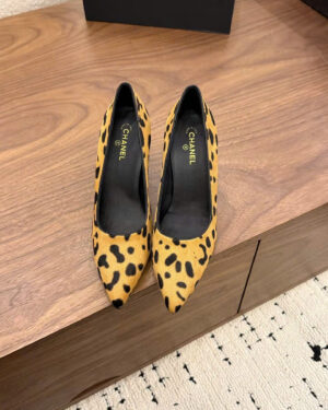 Chanel Leather Heeled Pumps Shoes 8.5cm