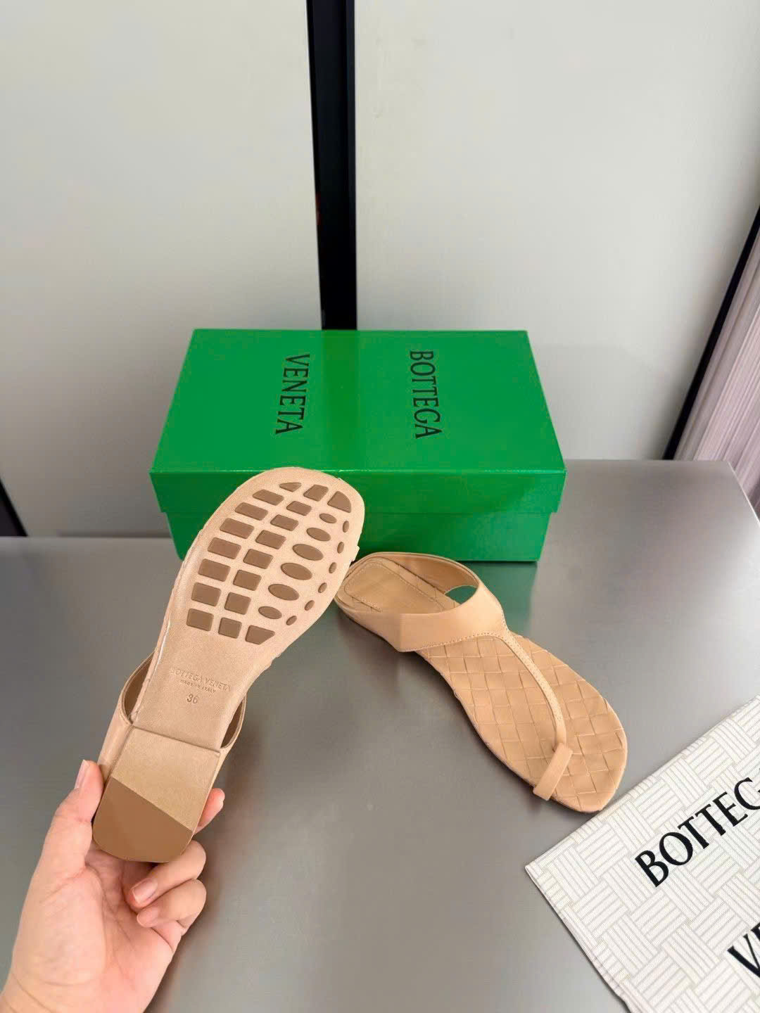 Bottega Veneta Livia Flat Thong Sandal - Image 5