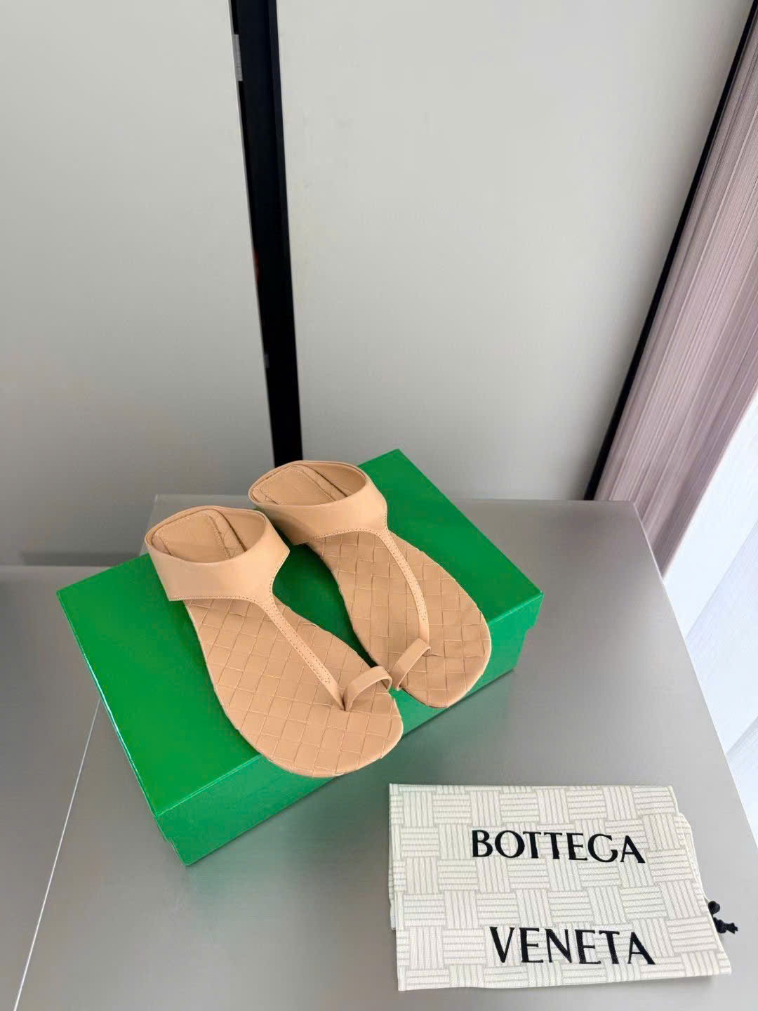 Bottega Veneta Livia Flat Thong Sandal - Image 10