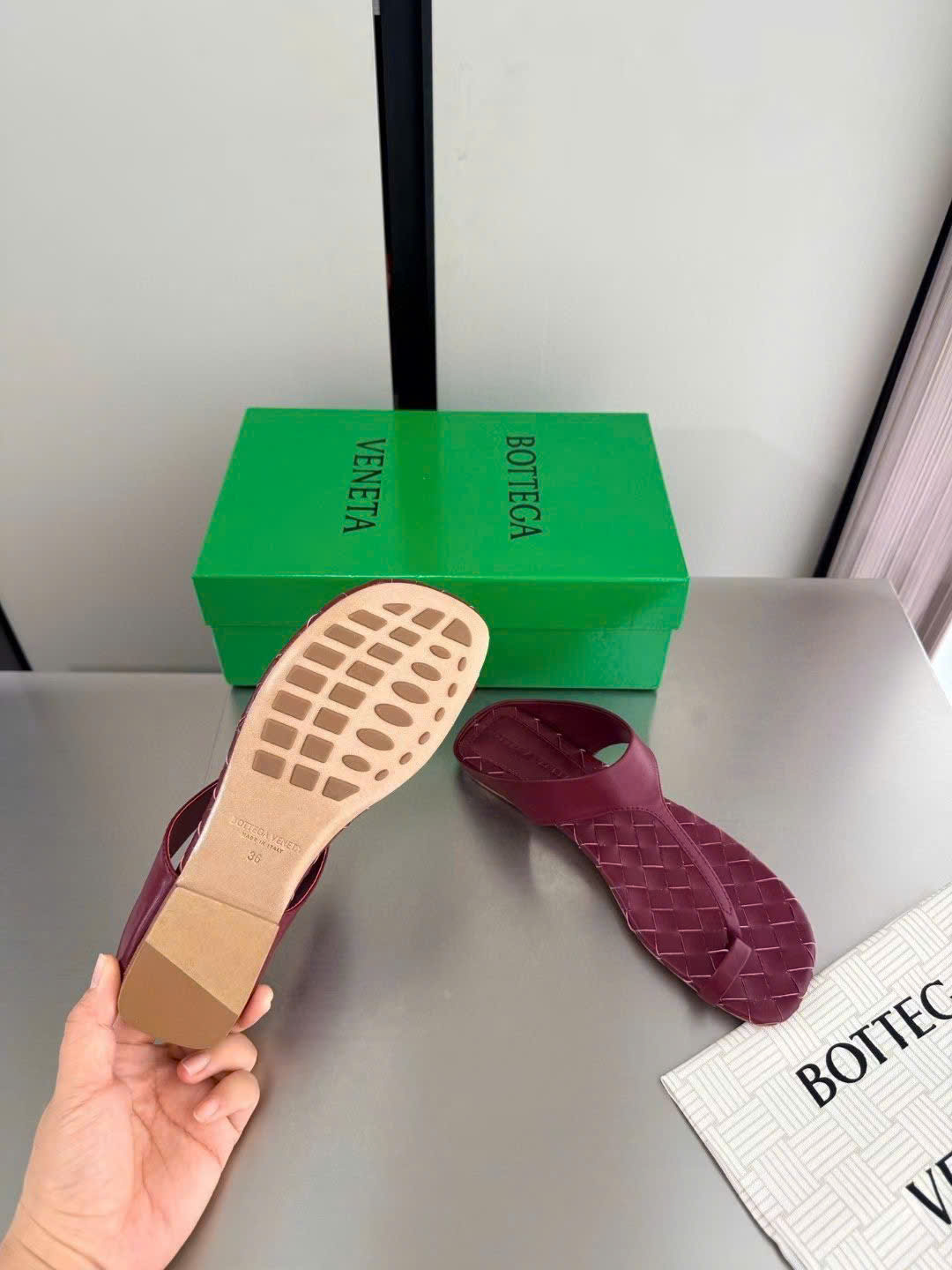 Bottega Veneta Livia Flat Thong Sandal - Image 5