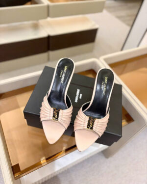 Saint Laurent YSL Babylone Heeled Women's Mules 10cm
