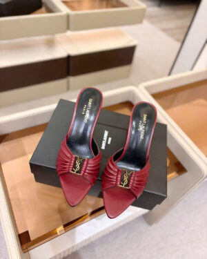 Saint Laurent YSL Babylone Heeled Women's Mules 10cm