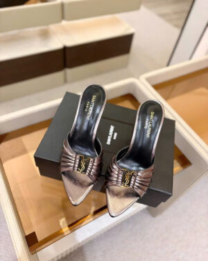 Saint Laurent YSL Babylone Heeled Women's Mules 10cm
