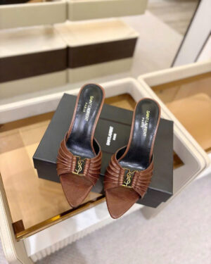 Saint Laurent YSL Babylone Heeled Women's Mules 10cm