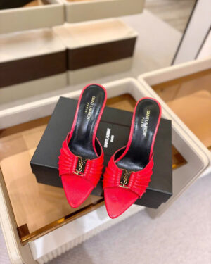 Saint Laurent YSL Babylone Heeled Women's Mules 10cm