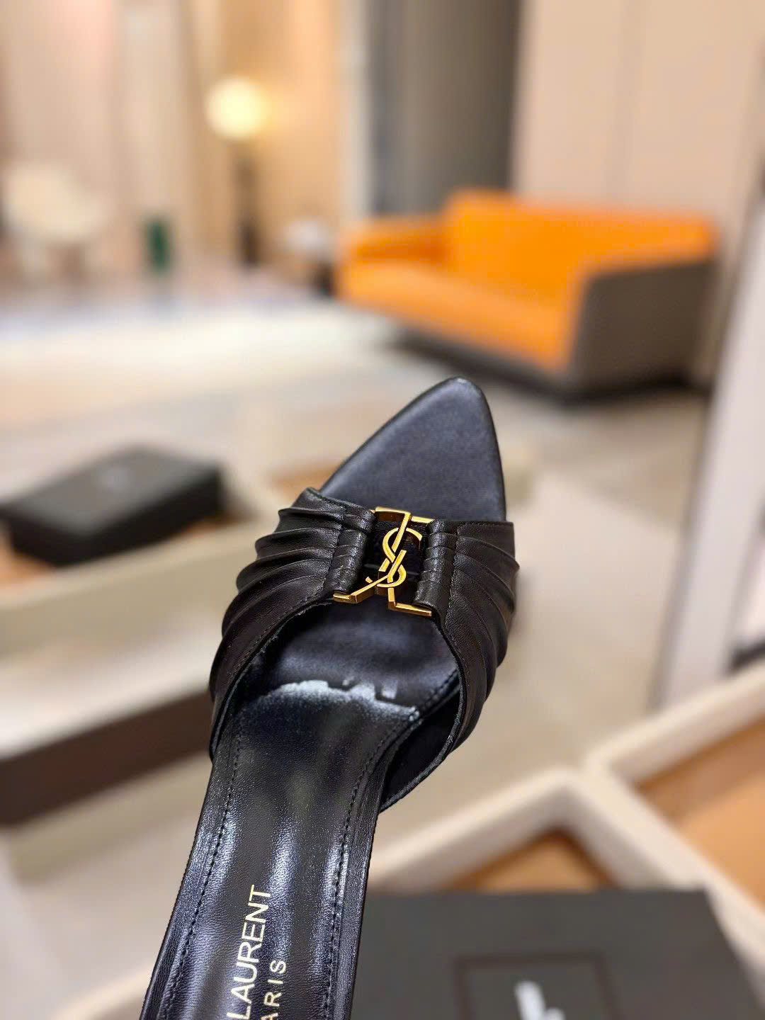 Saint Laurent YSL Babylone Heeled Women's Mules 10cm - Image 2