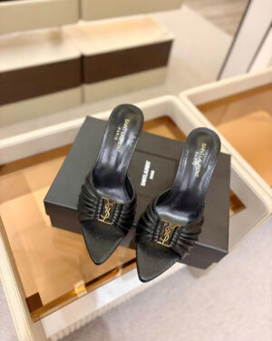 Saint Laurent YSL Babylone Heeled Women's Mules 10cm