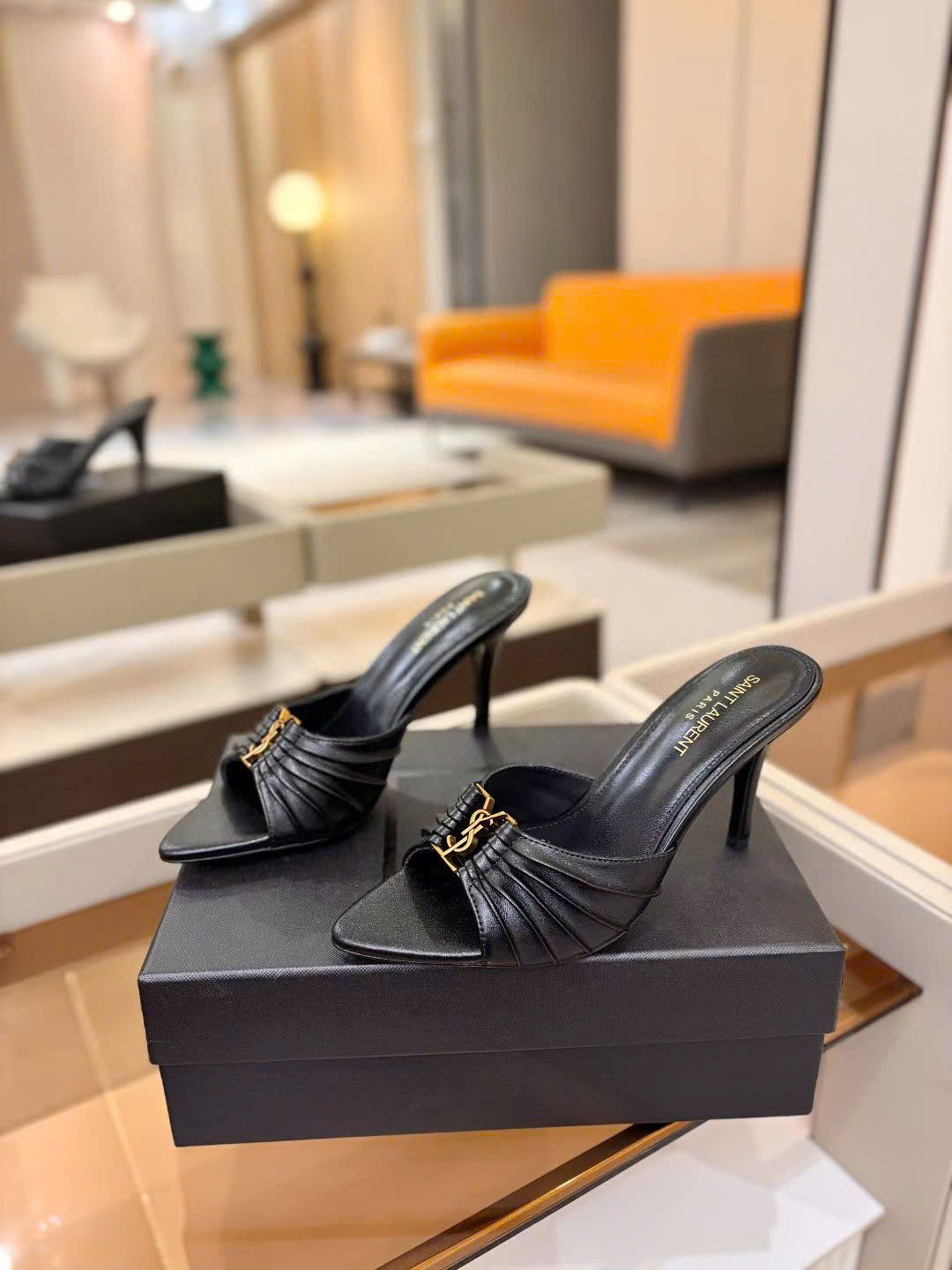 Saint Laurent YSL Babylone Heeled Women's Mules 10cm - Image 8