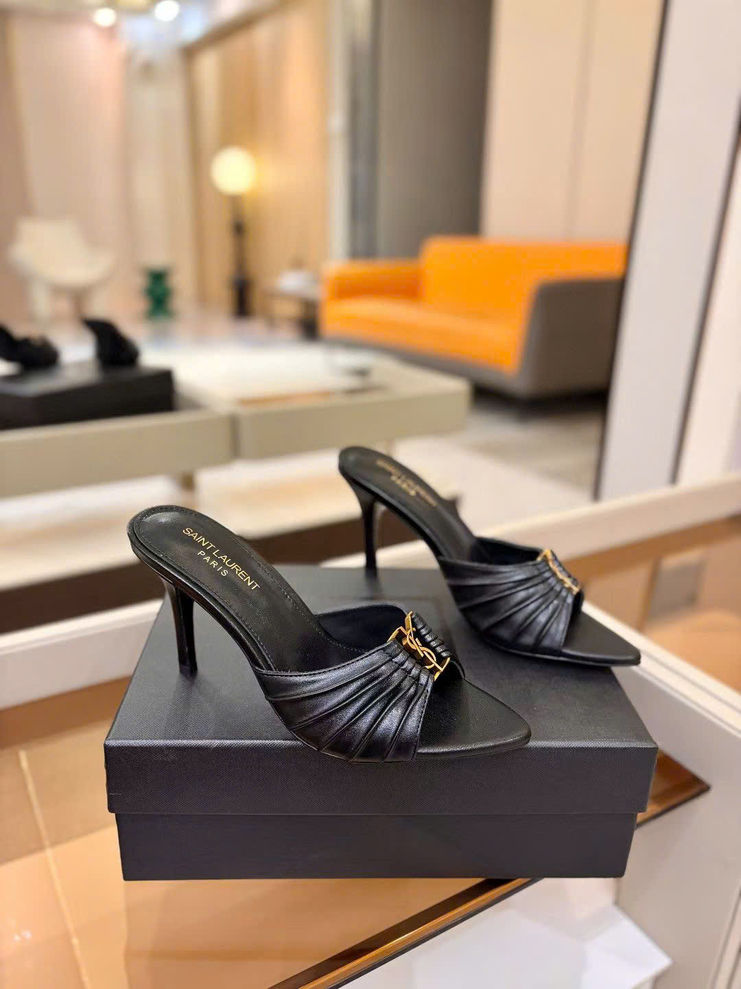 Saint Laurent YSL Babylone Heeled Women's Mules 10cm - Image 9