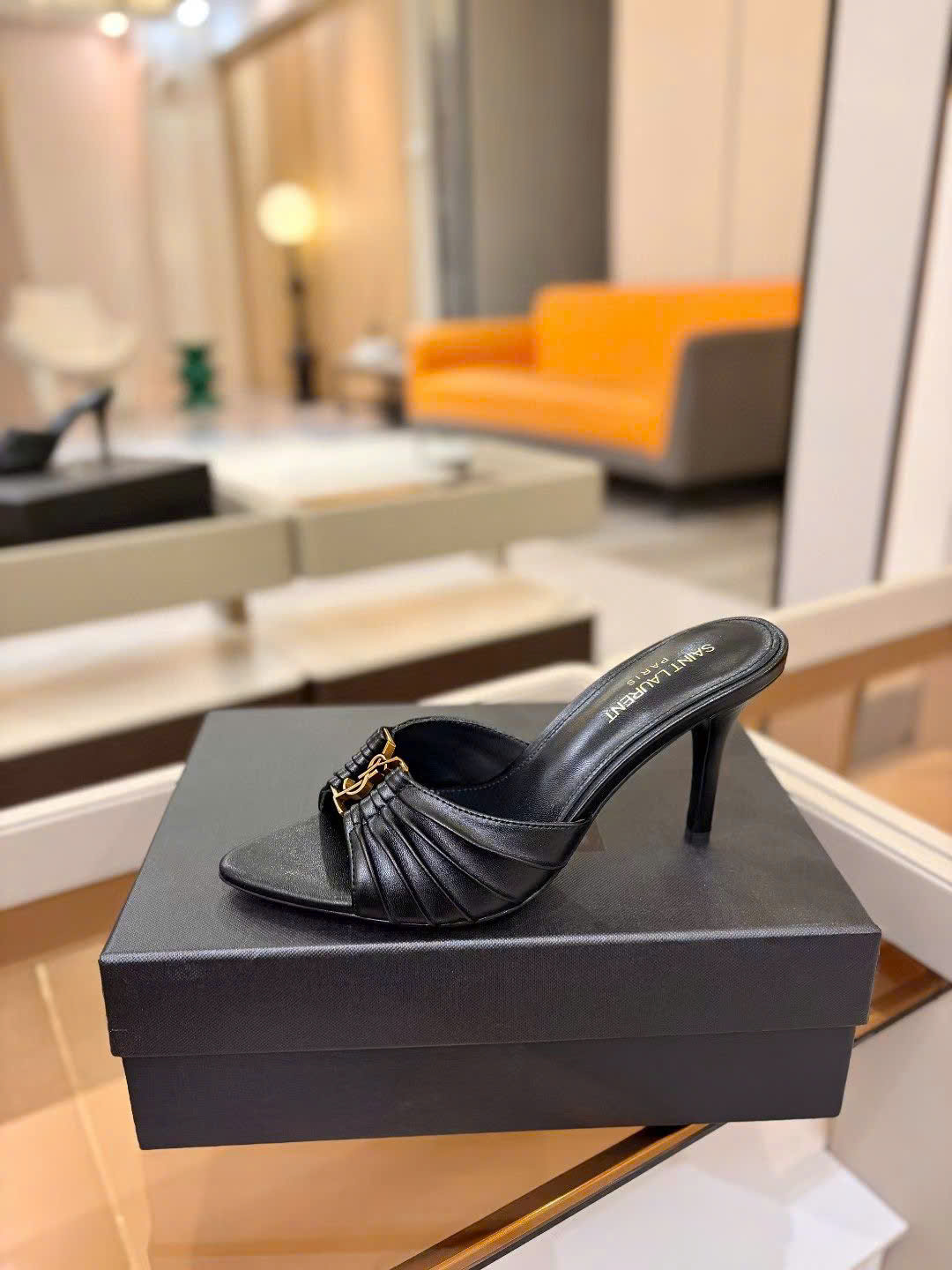 Saint Laurent YSL Babylone Heeled Women's Mules 10cm - Image 10