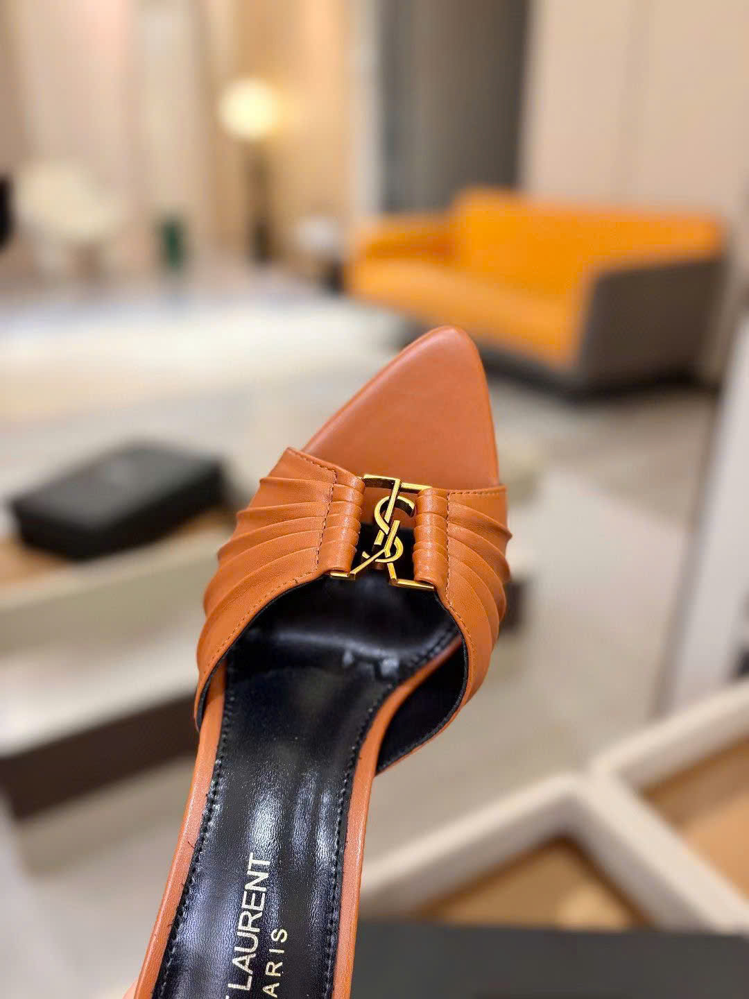 Saint Laurent YSL Babylone Heeled Women's Mules 10cm - Image 2