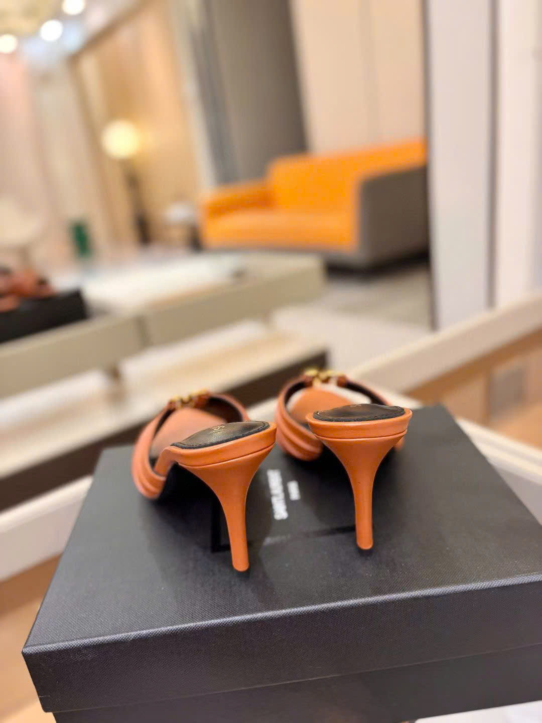 Saint Laurent YSL Babylone Heeled Women's Mules 10cm - Image 5