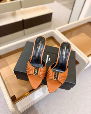 Saint Laurent YSL Babylone Heeled Women's Mules 10cm