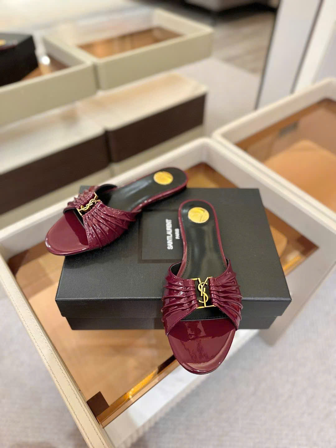 Saint Laurent YSL Babylone Women's Slides - Image 3