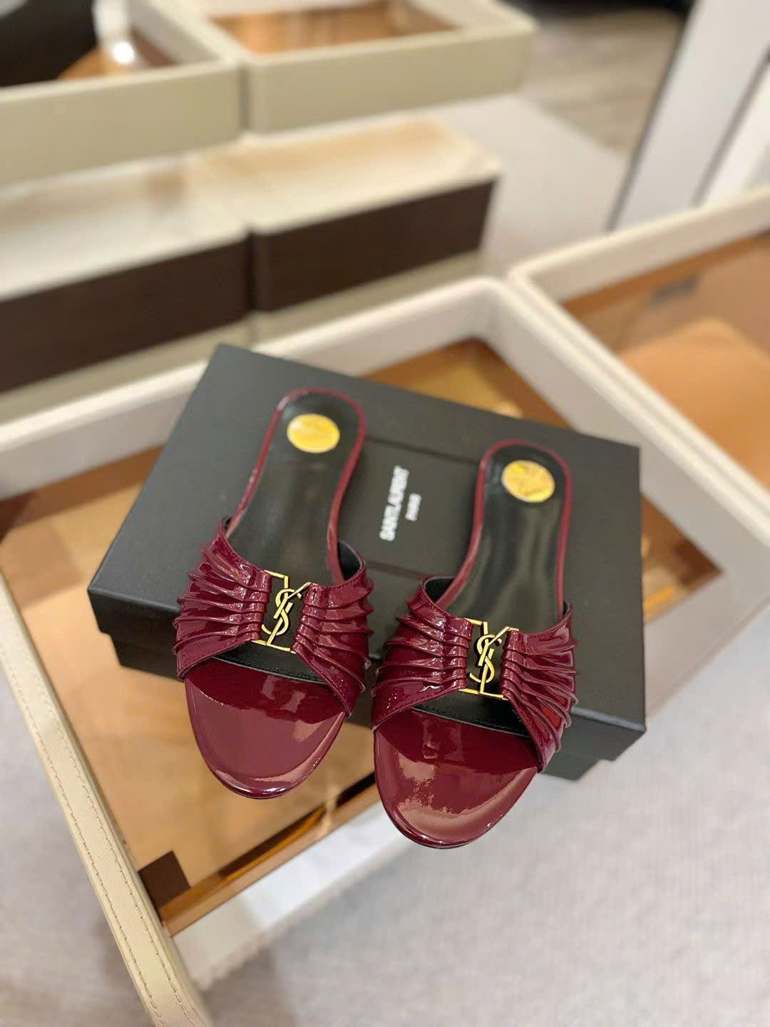 Saint Laurent YSL Babylone Women's Slides
