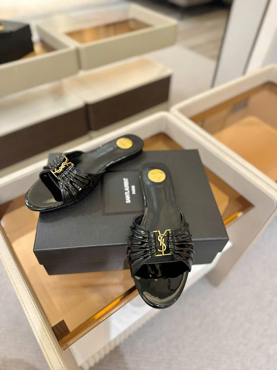 Saint Laurent YSL Babylone Women's Slides - Image 3
