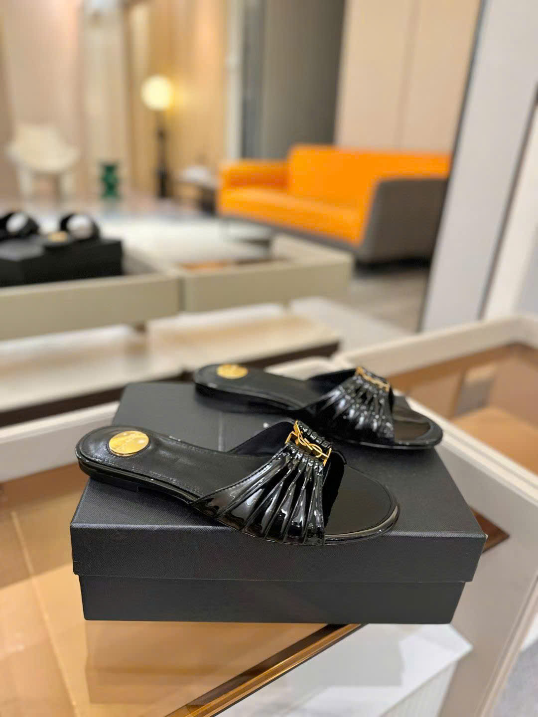 Saint Laurent YSL Babylone Women's Slides - Image 9