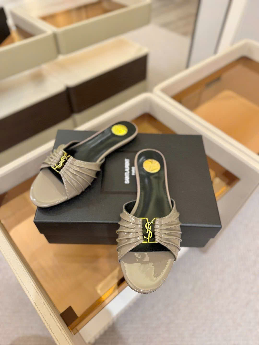 Saint Laurent YSL Babylone Women's Slides - Image 3