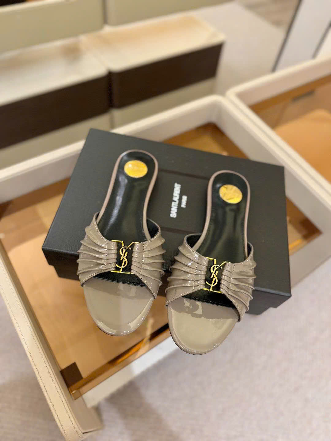Saint Laurent YSL Babylone Women's Slides