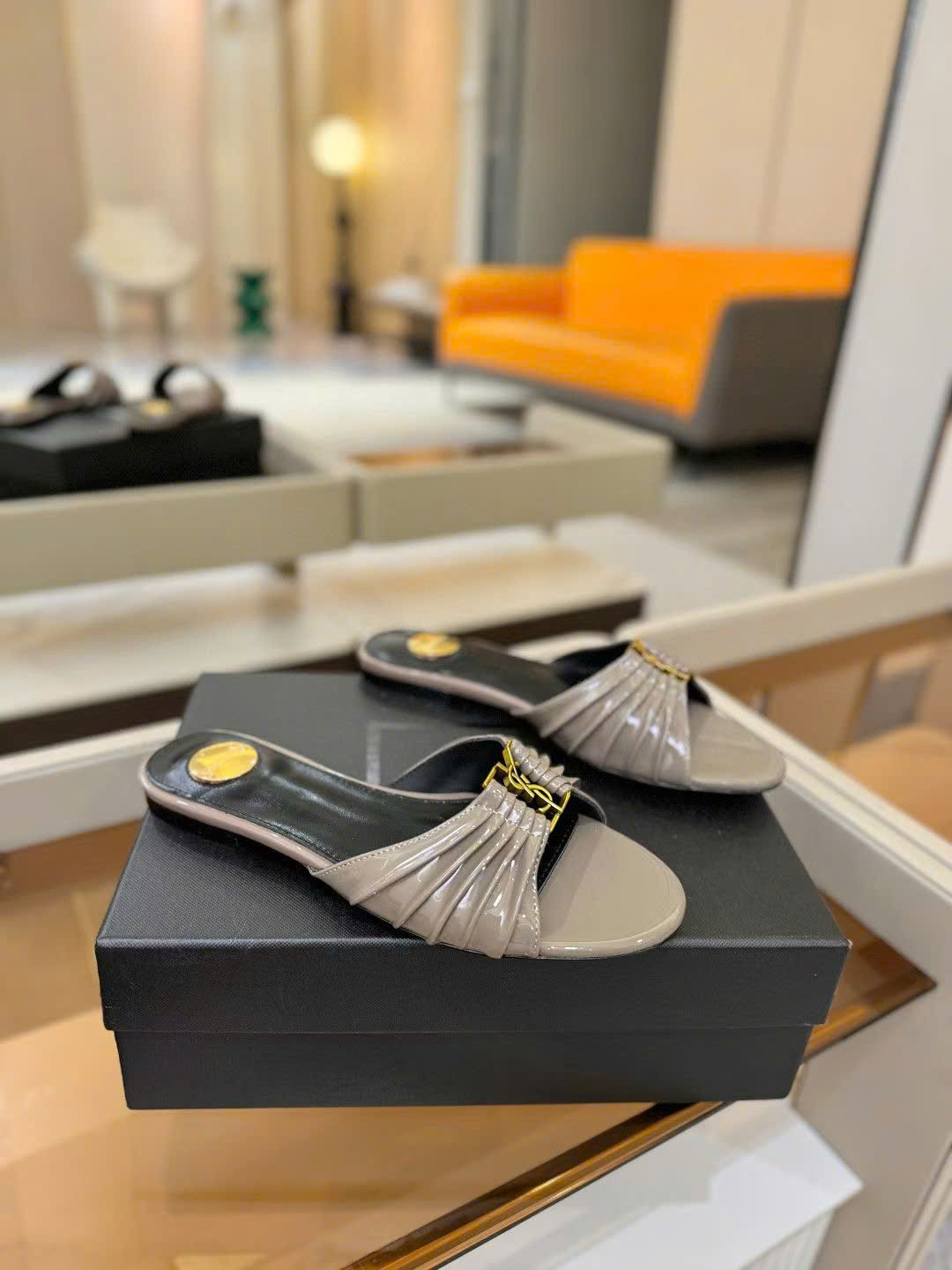 Saint Laurent YSL Babylone Women's Slides - Image 9