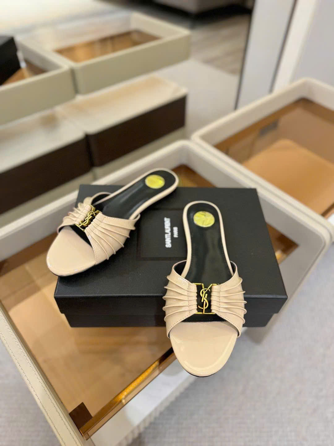 Saint Laurent YSL Babylone Women's Slides - Image 3
