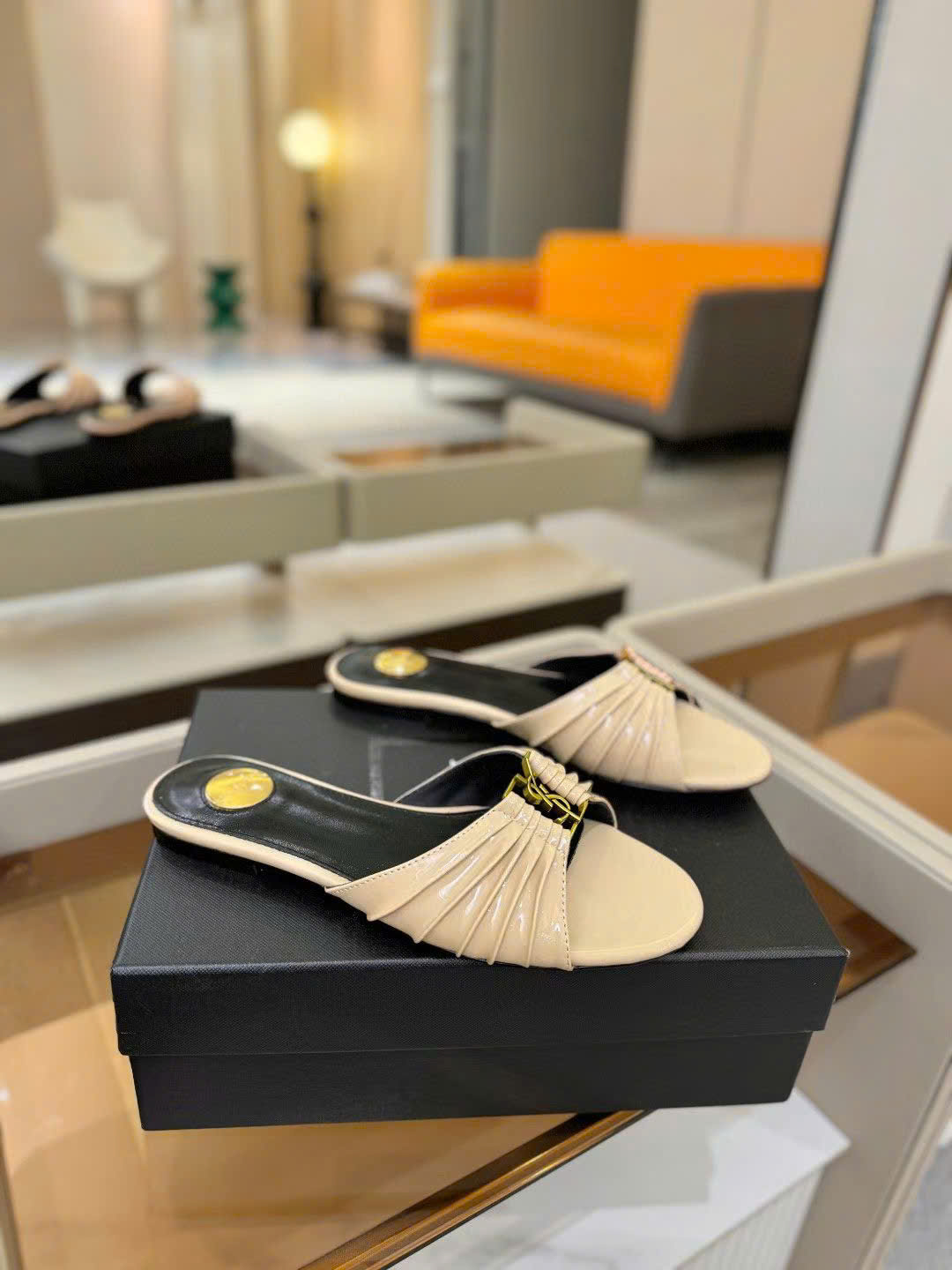 Saint Laurent YSL Babylone Women's Slides - Image 9