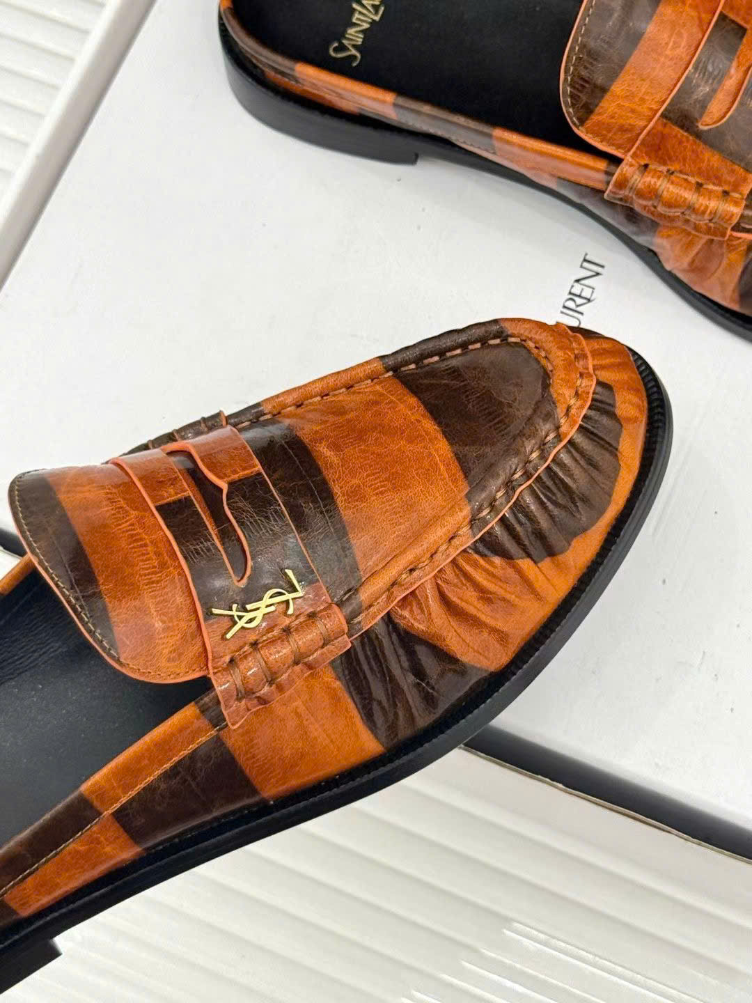 Saint Laurent Le Loafer Unisex Leather Mules - Image 5