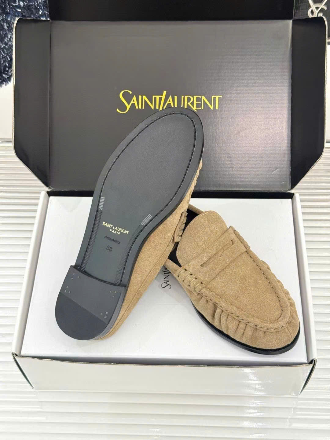 Saint Laurent Le Loafer Unisex Leather Mules - Image 2