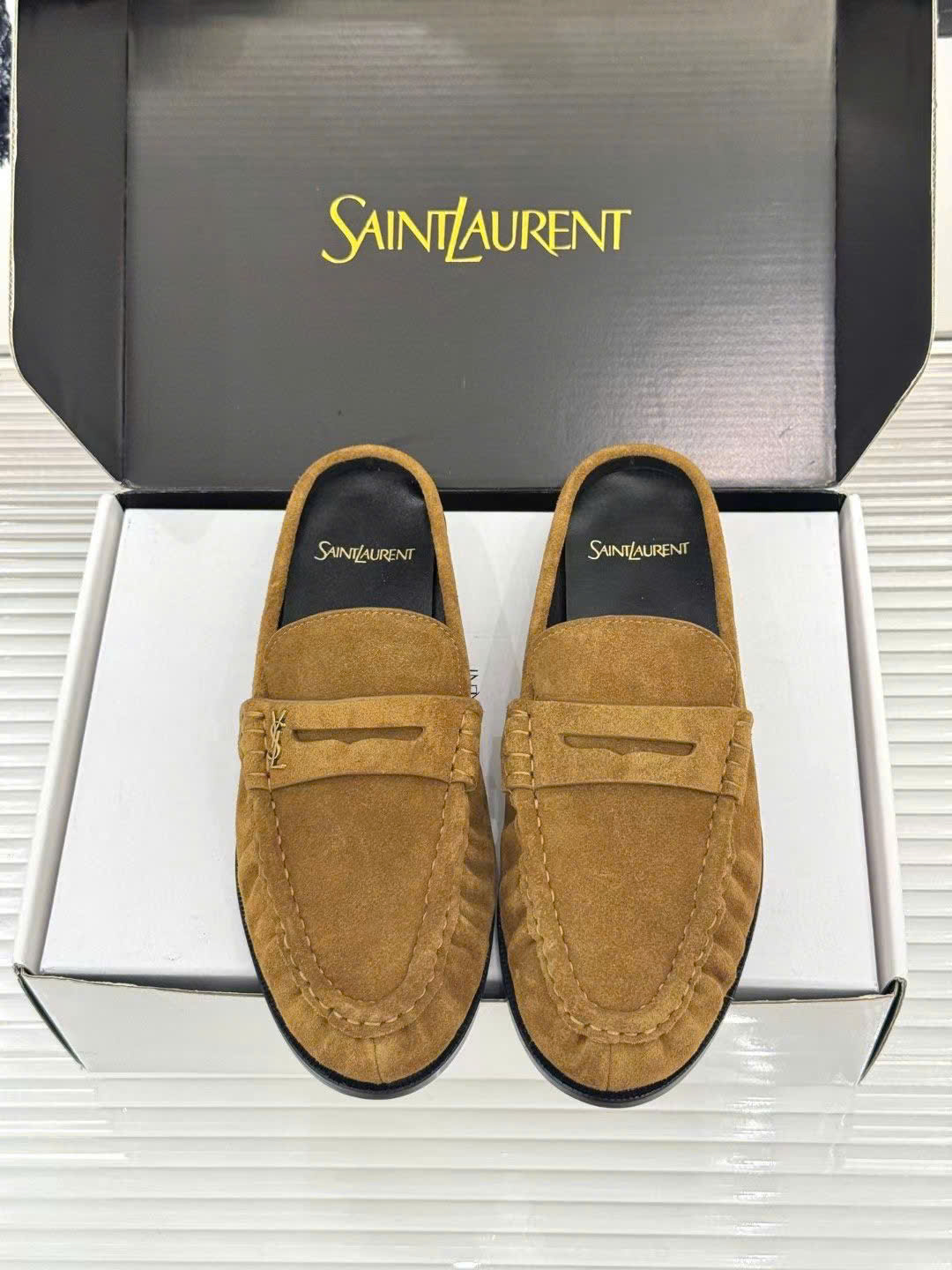 Saint Laurent Le Loafer Unisex Leather Mules